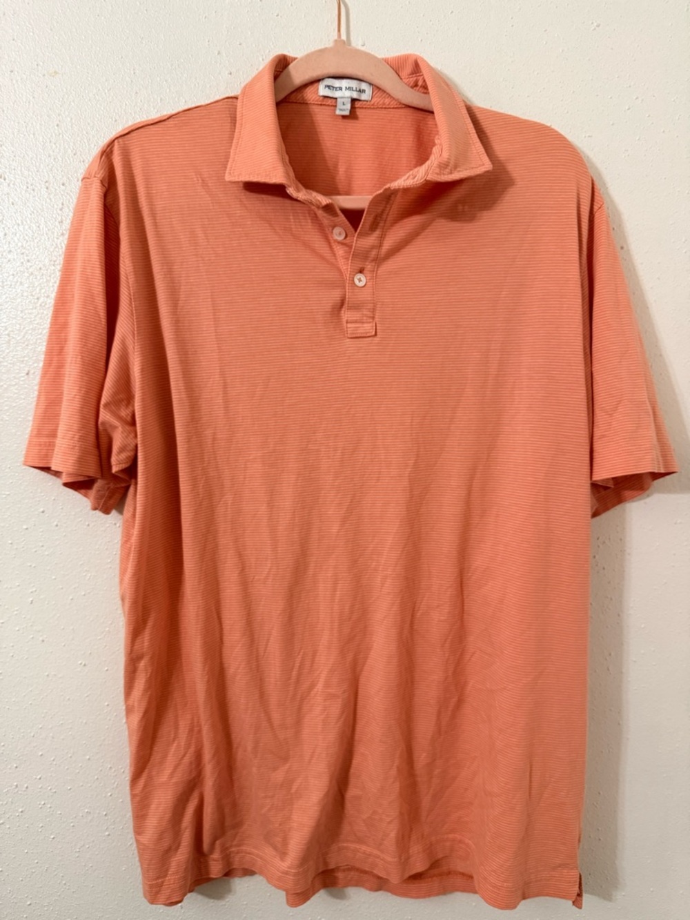 Peter Millar Short-Sleeve Polo in Coral Orange